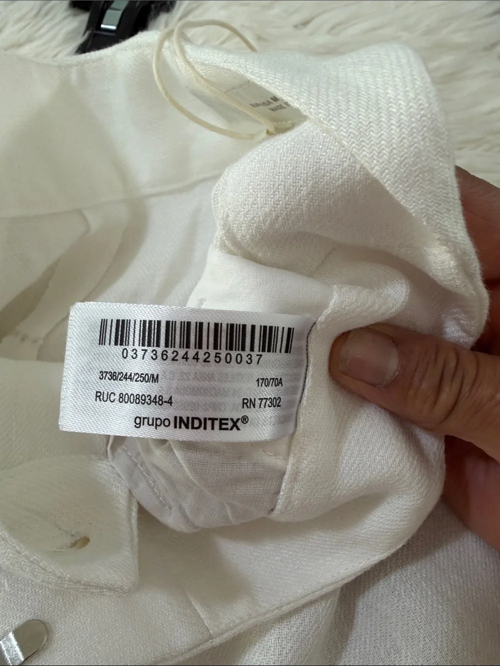 Zara Wide-Leg Linen-Blend Pants in Ivory Size Medium NWT
